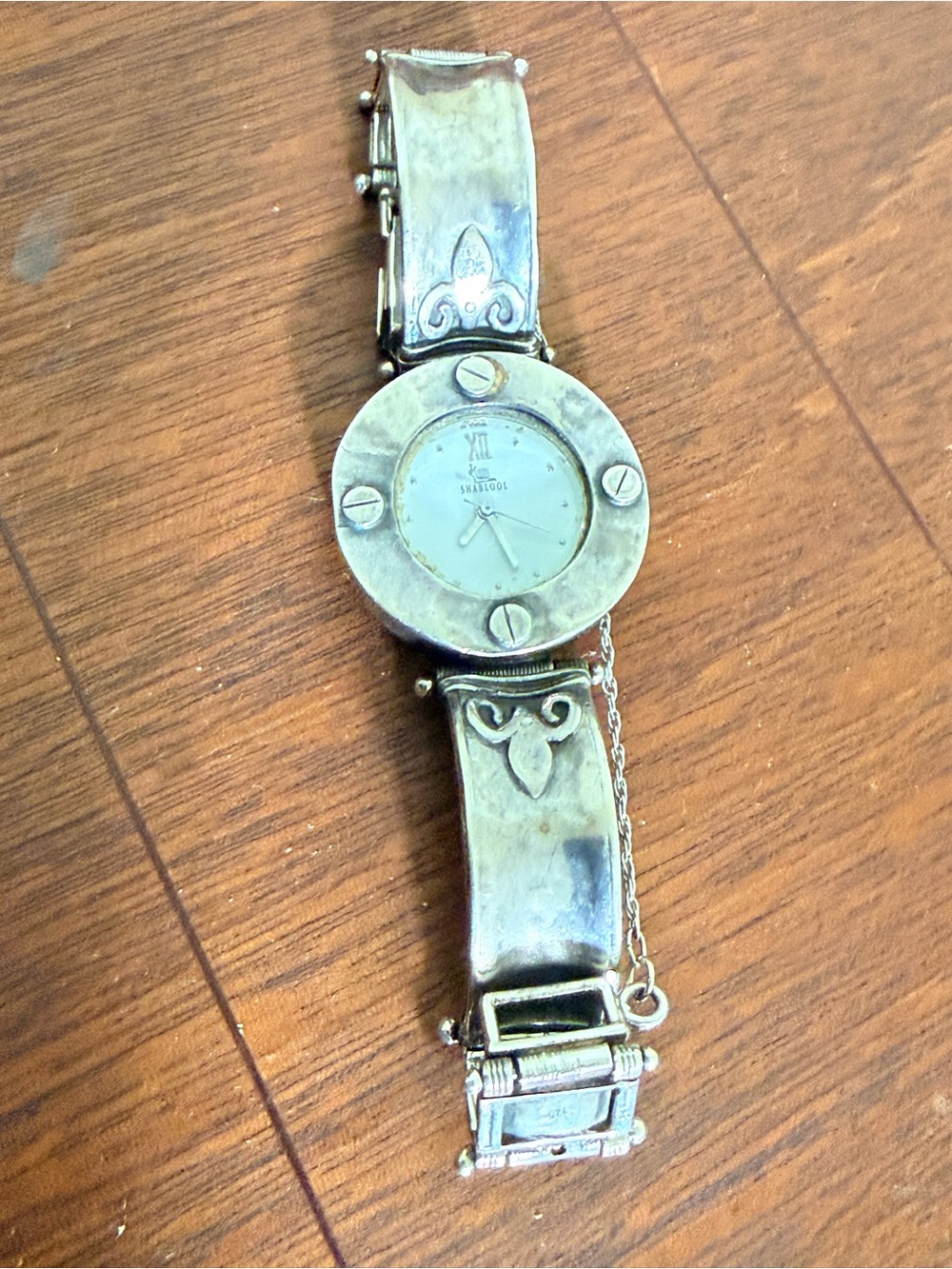 Shablool Sterling Silver 925 Women's Watch Hammered Artisan Spiral Working